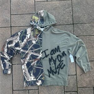 Dual-Design Camouflage and Olive Sweater